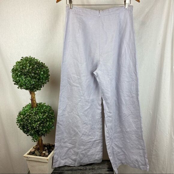 Faithfull The Brand SET Lavender Linen Scelsi Wide Flair High Waist Pants & Top - Picture 4 of 11